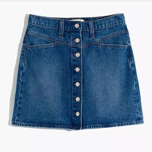 Madewell Denim A-line Snap Skirt Waist Size 24